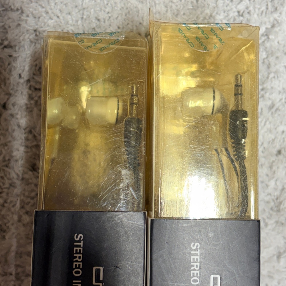 Craig CHP4807 Stereo In-Ear Earbuds 3.5mm‎ Wired White 2 Pack NEW - Picture 5 of 5